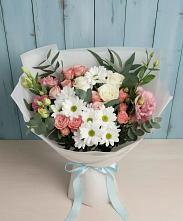 Букет цветов из:  Розы, Лизиантусы и Хризантемы в Новоульяновском