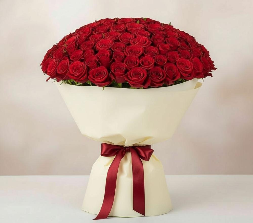 Букет 101 Красная роза Милано в Новоульяновском