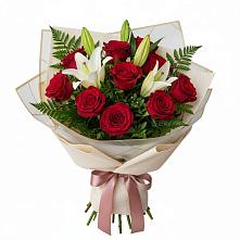 Букет цветов из:  Лилии и Розы в Новоульяновском