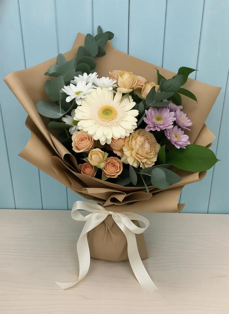 Букет цветов из: Герберы и Хризантемы в Новоульяновском
