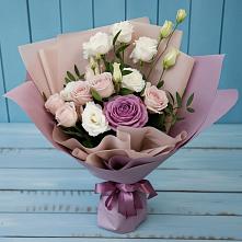 Букет цветов из:  Розы и Лизиантусы #REPLACE_PRED# Новоульяновском