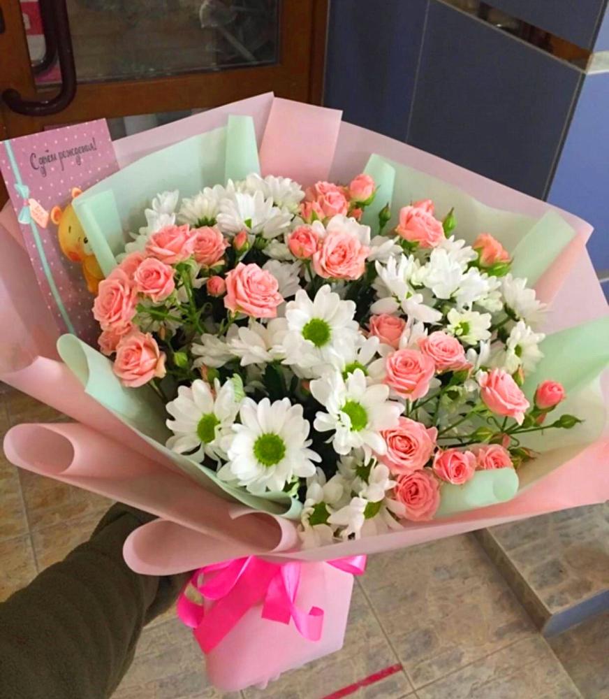 Букет цветов из: Розы и Хризантемы в Новоульяновском