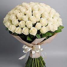Букет 101 беля роза Белоснежка в Новоульяновском