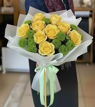 Букет цветов из:  Хризантемы и Розы в Новоульяновском