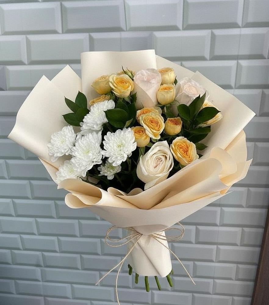 Букет цветов из: Розы и Хризантемы в Новоульяновском