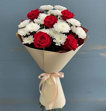 Букет цветов из:  Розы и Хризантемы в Новоульяновском