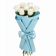 Букет 7 белых роз Проуд в Новоульяновском