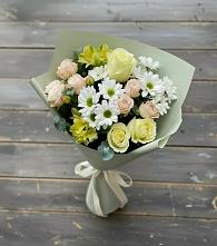 Букет цветов из:  Альстромерии, Розы и Хризантемы в Новоульяновском