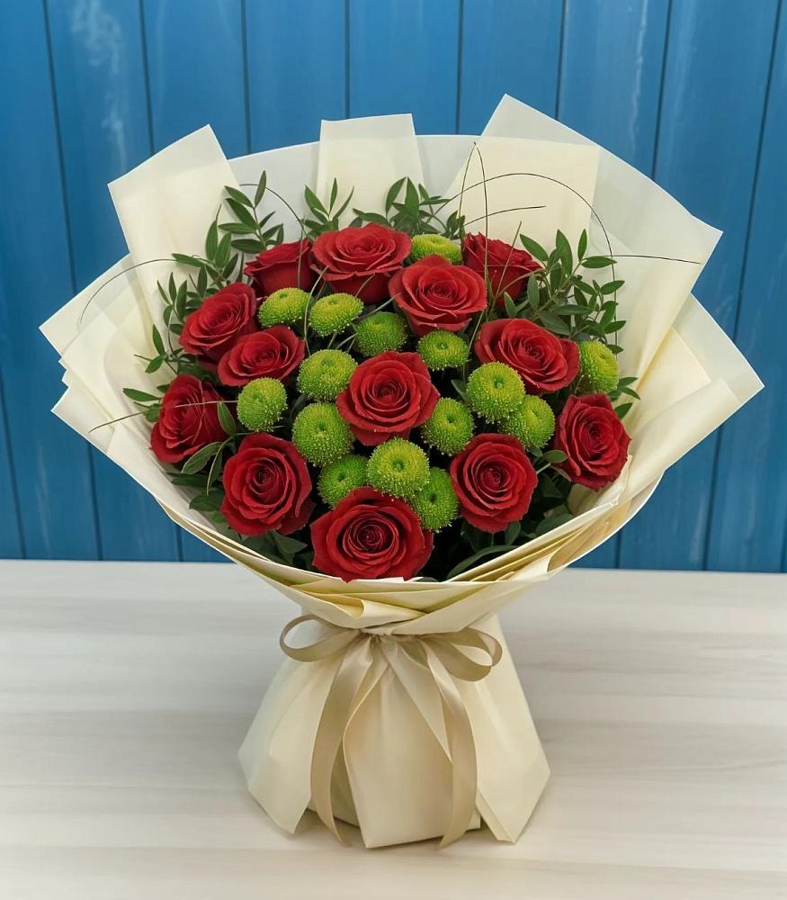 Букет цветов из: Розы и Хризантемы в Новоульяновском